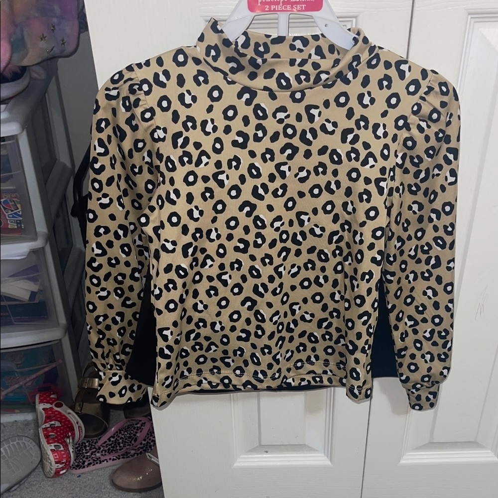 Leopard Print Long Sleeve skort matching set